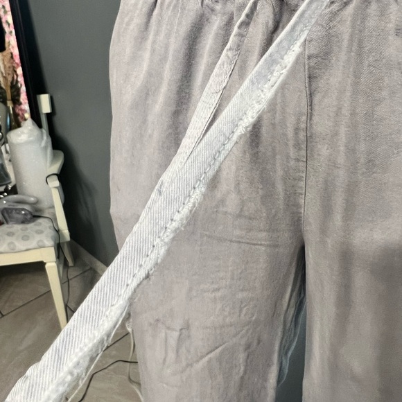 mod o doc Women’s Size XS TENCEL Blue CROPPED Pants Wide Leg W/slit Either Side - Picture 2 of 13